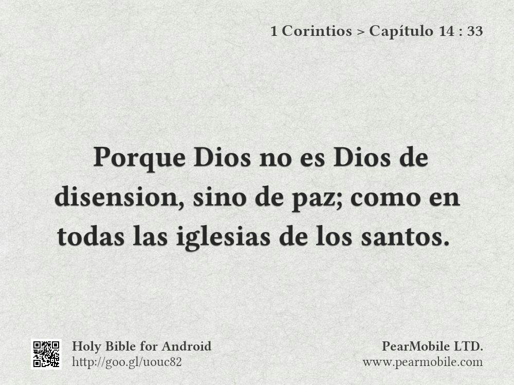 1 Corintios, Capítulo 14:33